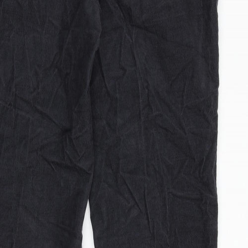 Jaeger Womens Grey Cotton Trousers Size 14 Regular Zip