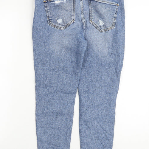 River Island Womens Blue Cotton Skinny Jeans Size 14 Extra-Slim Zip