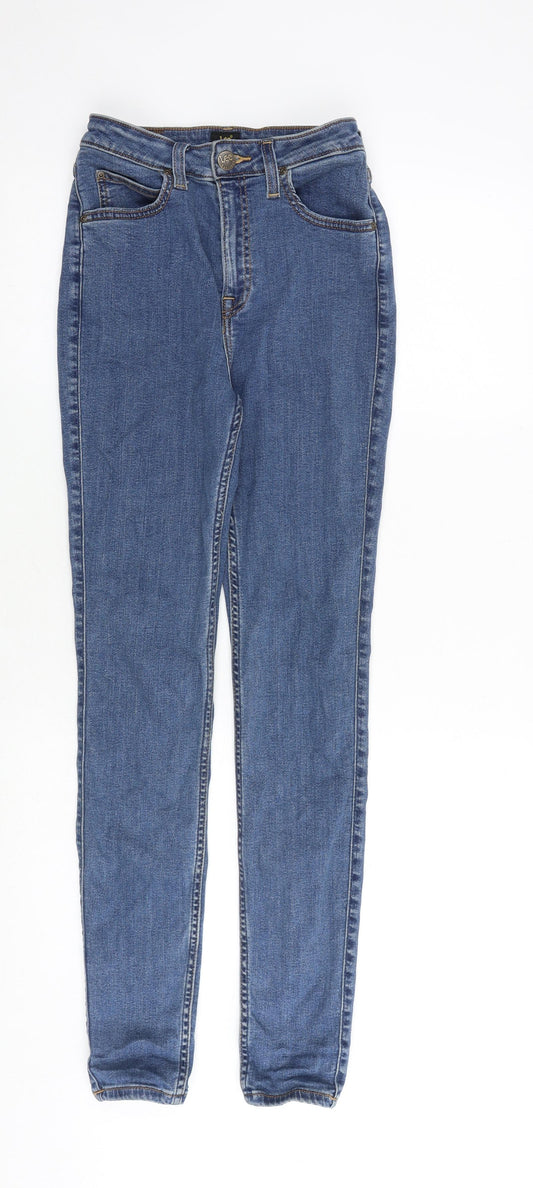 Lee Womens Blue Cotton Skinny Jeans Size 28 in L33 in Slim Zip