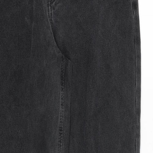 BOOHOO MAN Mens Grey Cotton Tapered Jeans Size 34 in Regular Zip