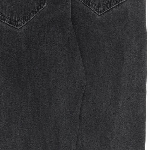 BOOHOO MAN Mens Grey Cotton Tapered Jeans Size 34 in Regular Zip