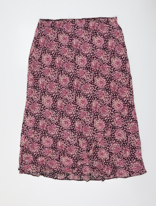 BHS Womens Pink Floral Viscose A-Line Skirt Size 20