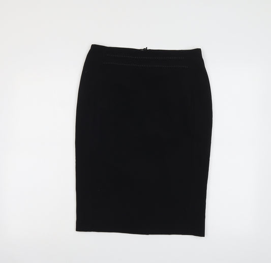 Marks and Spencer Womens Black Polyester Bandage Skirt Size 10 Zip