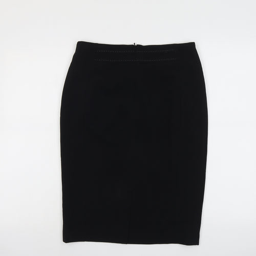 Marks and Spencer Womens Black Polyester Bandage Skirt Size 10 Zip