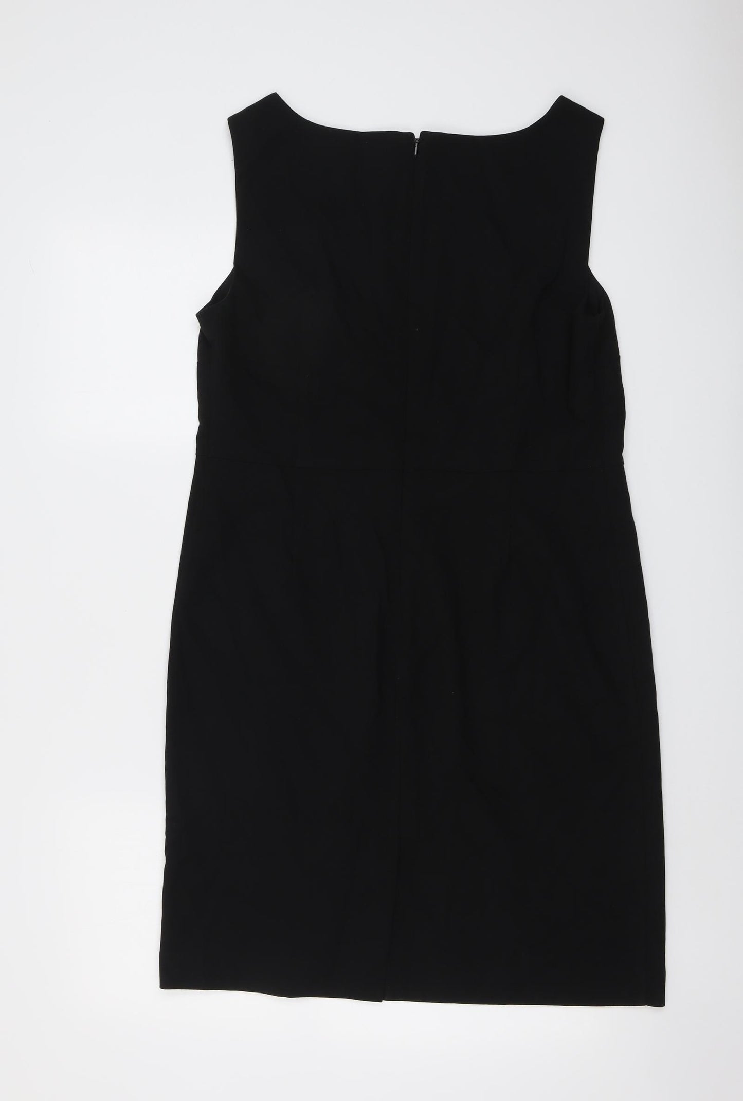 NEXT Womens Black Polyester A-Line Size 14 Boat Neck Zip