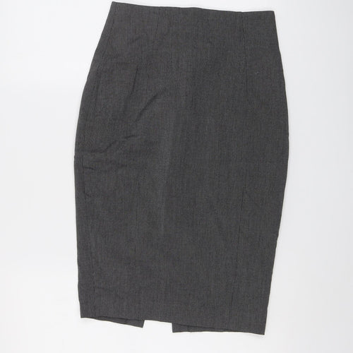 H&M Womens Grey Geometric Polyester Bandage Skirt Size 8 Zip