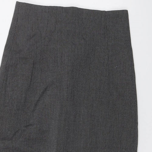 H&M Womens Grey Geometric Polyester Bandage Skirt Size 8 Zip