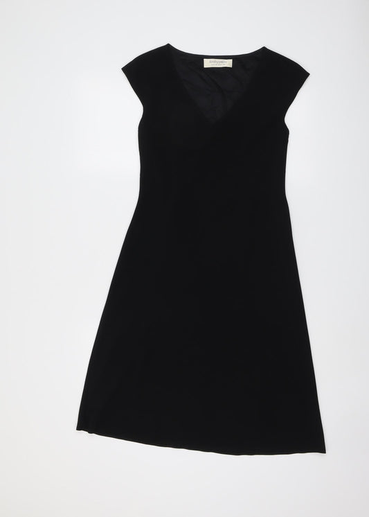 Dorothy Perkins Womens Black Polyester A-Line Size 10 V-Neck Pullover
