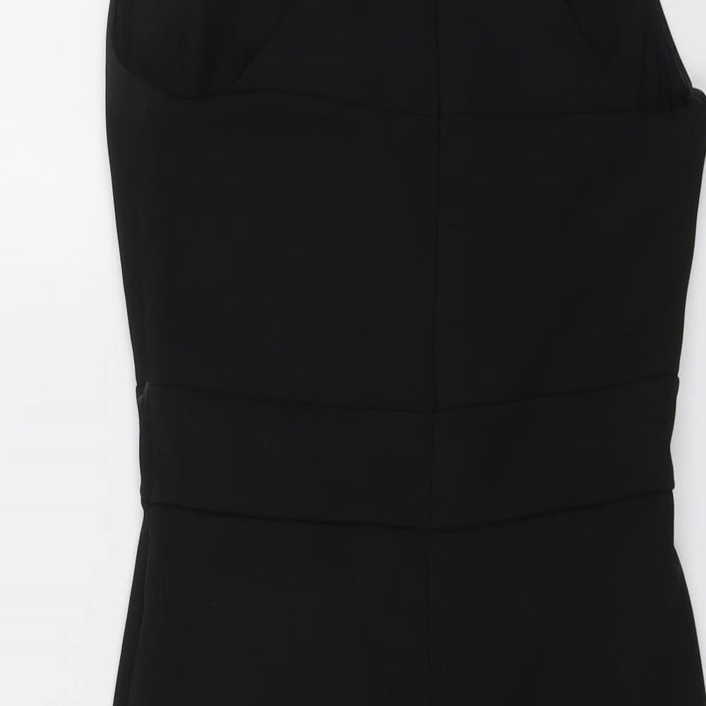 ASOS Womens Black Polyester Bodycon Size 10 V-Neck Zip