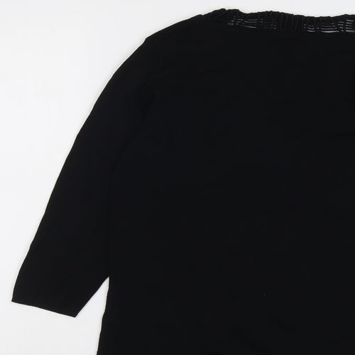 Olsen Womens Black Round Neck Viscose Pullover Jumper Size 14