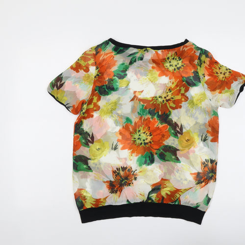 NEXT Womens Multicoloured Floral Polyester Basic Blouse Size 10 Round Neck