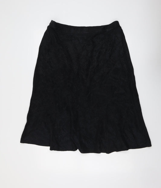 Profiles Womens Black Viscose A-Line Skirt Size 20