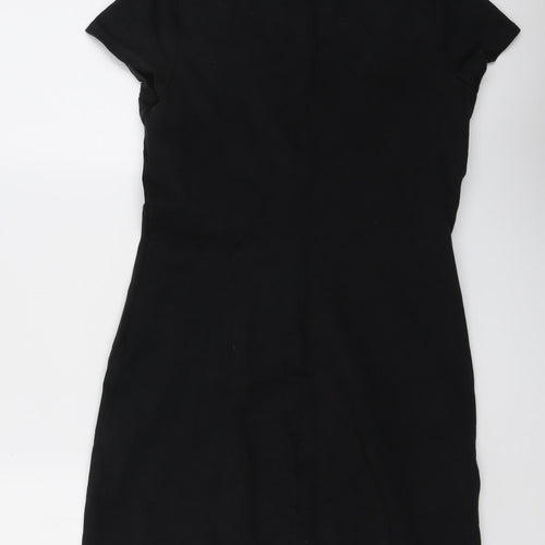 Boden Womens Black Cotton T-Shirt Dress Size 10 Round Neck Pullover