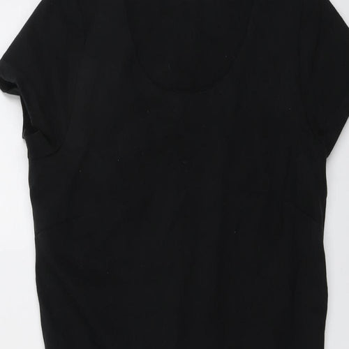 Boden Womens Black Cotton T-Shirt Dress Size 10 Round Neck Pullover