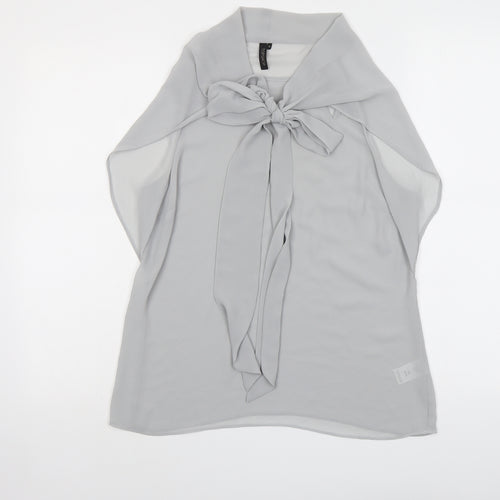 Topshop Womens Grey Polyester Basic Tank Size 10 Round Neck