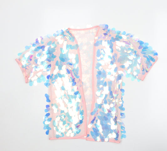 NEXT Girls Multicoloured Polyester Kimono Blouse Size 11-12 Years V-Neck - Open