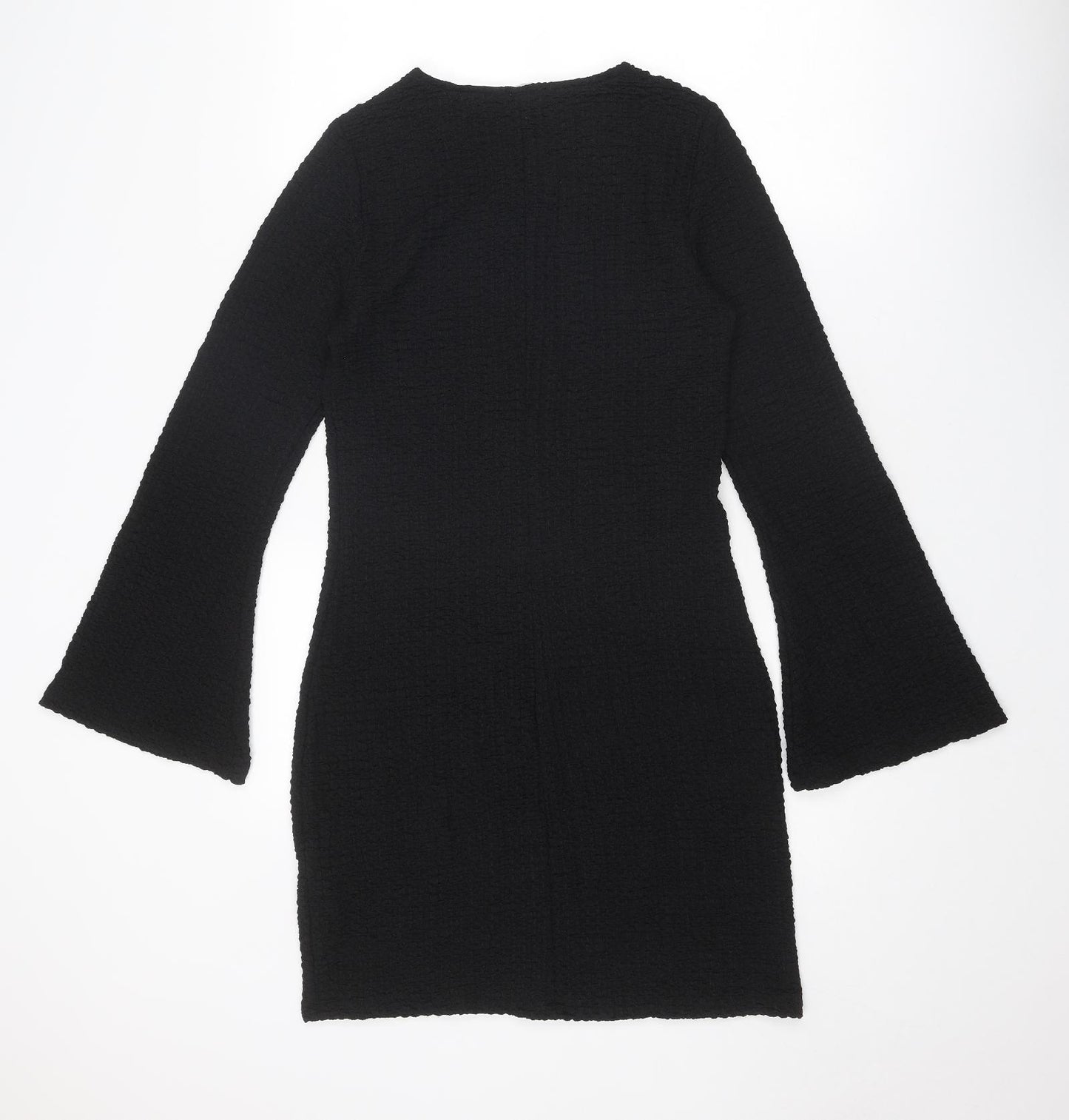 H&M Womens Black Polyester A-Line Size S Round Neck Pullover