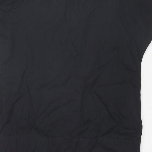 Peserico Womens Black Cotton Shirt Dress Size 16 Collared Button