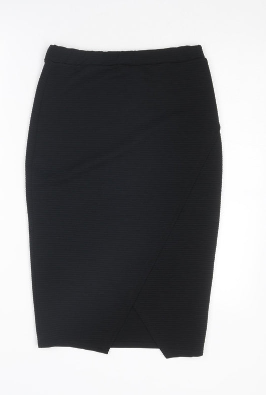 New Look Womens Black Polyester Straight & Pencil Skirt Size 8