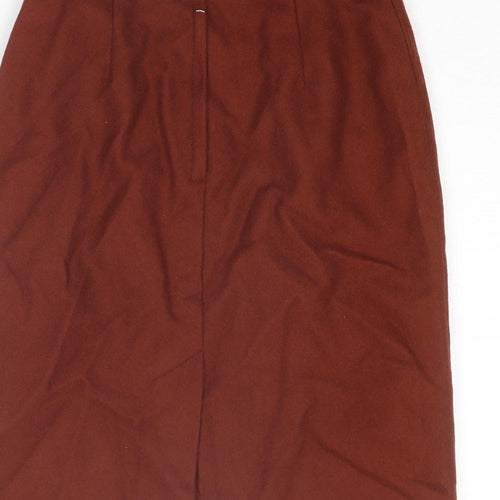 Compliments Womens Brown Wool A-Line Skirt Size 10 Zip - Belt Included