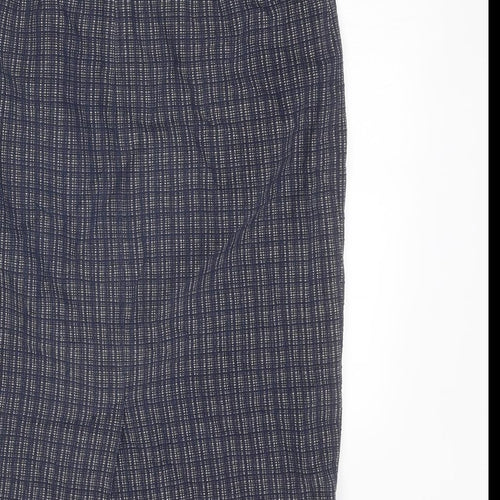 Boden Womens Blue Plaid Cotton Straight & Pencil Skirt Size 12 Zip
