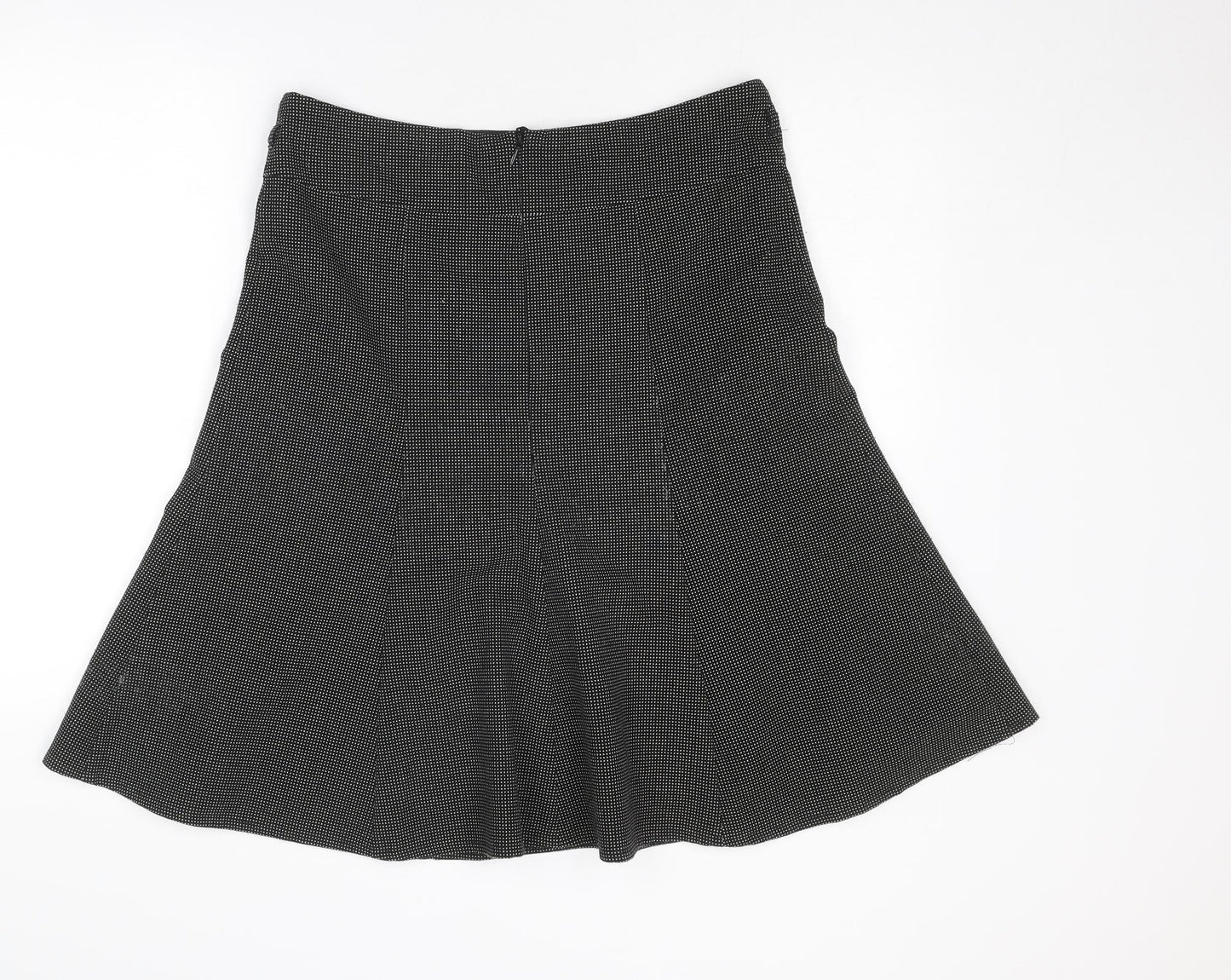 NEXT Womens Black Polka Dot Polyester Swing Skirt Size 14 Zip