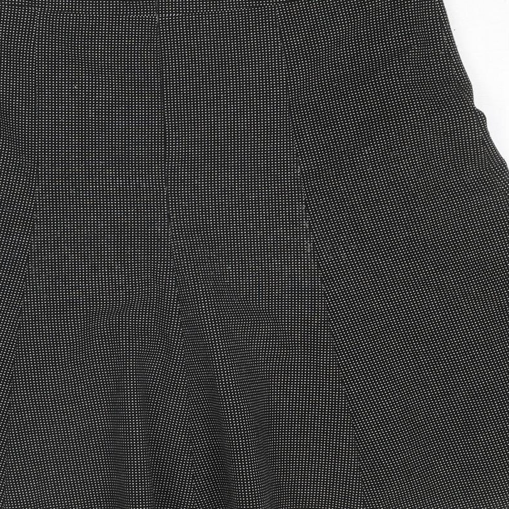 NEXT Womens Black Polka Dot Polyester Swing Skirt Size 14 Zip