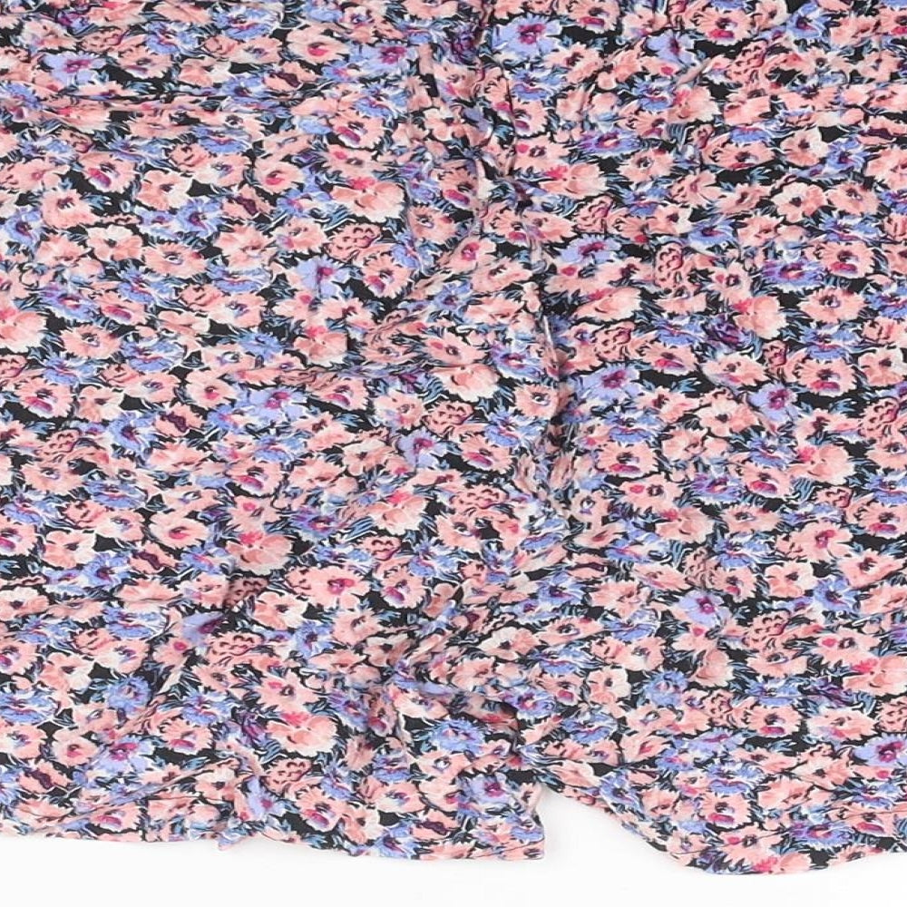 New Look Womens Multicoloured Floral Viscose Basic Shorts Size 16 Regular Pull On