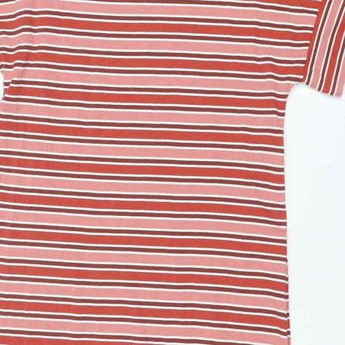 Seasalt Womens Red Striped Cotton T-Shirt Dress Size 10 Round Neck Pullover