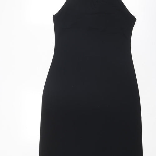 Equation Womens Black Polyester Bodycon Size 14 Halter Button