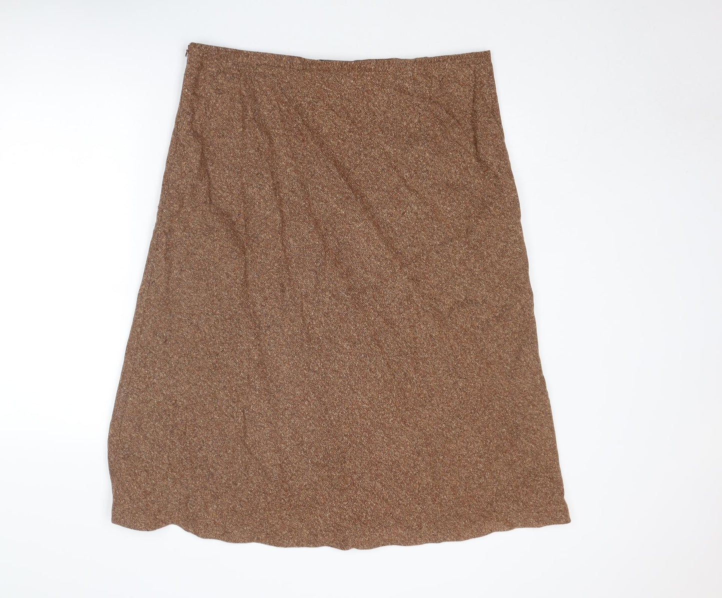 Artigiano Womens Brown Wool Swing Skirt Size 20 Zip