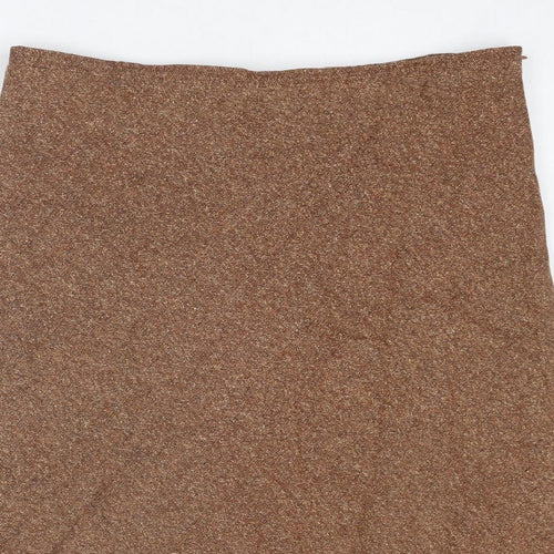 Artigiano Womens Brown Wool Swing Skirt Size 20 Zip