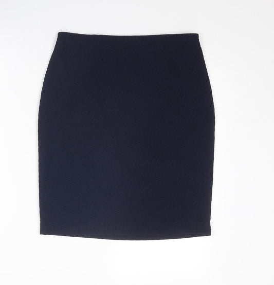 Roman Womens Blue Polyester Straight & Pencil Skirt Size 10