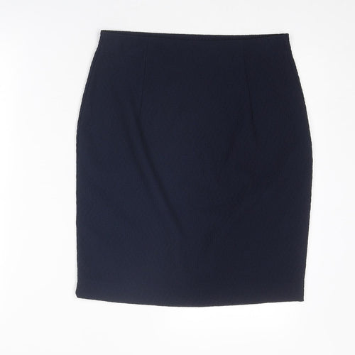 Roman Womens Blue Polyester Straight & Pencil Skirt Size 10