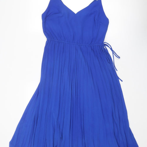 ASOS Womens Blue Polyester Slip Dress Size 12 V-Neck Pullover