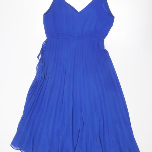 ASOS Womens Blue Polyester Slip Dress Size 12 V-Neck Pullover