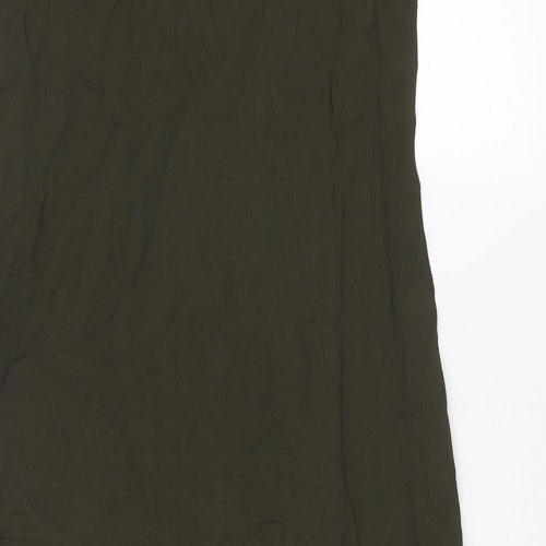 NEXT Womens Green Viscose Maxi Size 16 V-Neck Pullover - Flower Detail