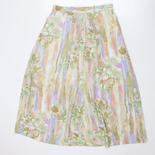 Berry Sherrard Womens Multicoloured Geometric Polyester A-Line Skirt Size 14 Zip