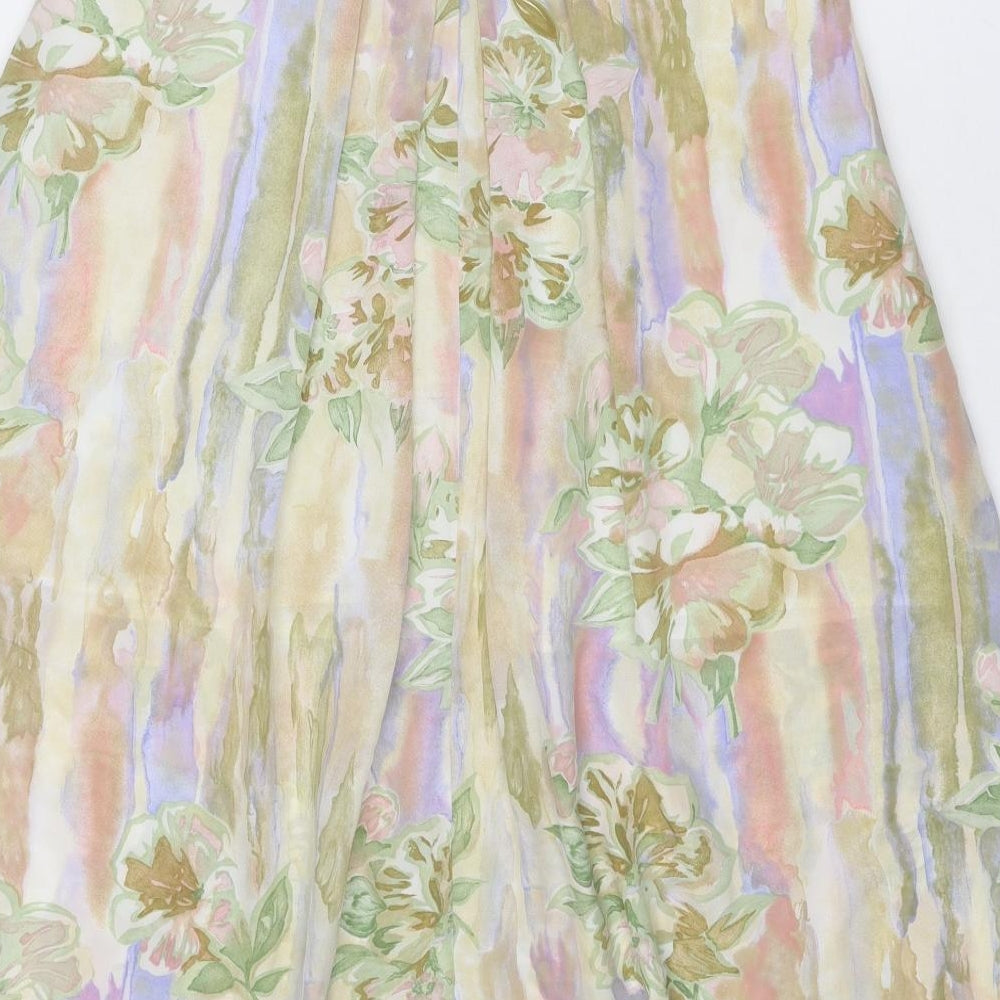Berry Sherrard Womens Multicoloured Geometric Polyester A-Line Skirt Size 14 Zip