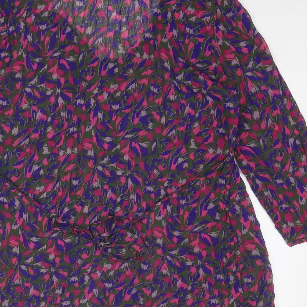 Per Una Womens Multicoloured Geometric Polyester Basic Blouse Size 12 Round Neck