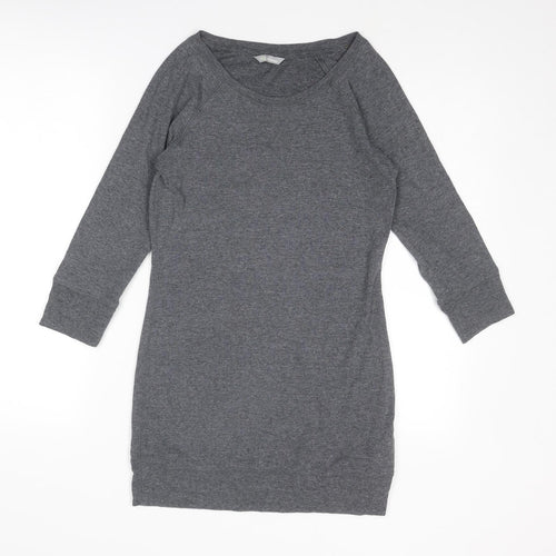 Marks and Spencer Womens Grey Cotton Pullover Sweatshirt Size 8 Pullover