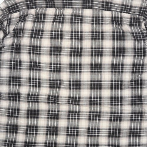 Fabric8 Mens Beige Plaid Cotton Button-Up Size M Collared Button