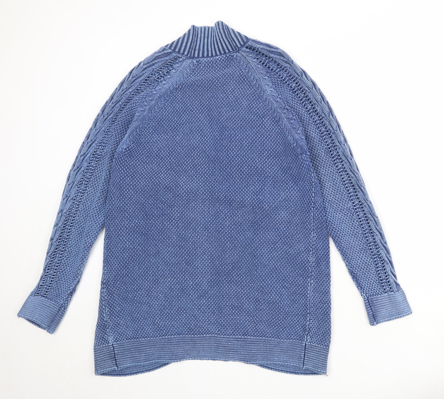 NEXT Womens Blue V-Neck 100% Cotton Cardigan Jumper Size 14