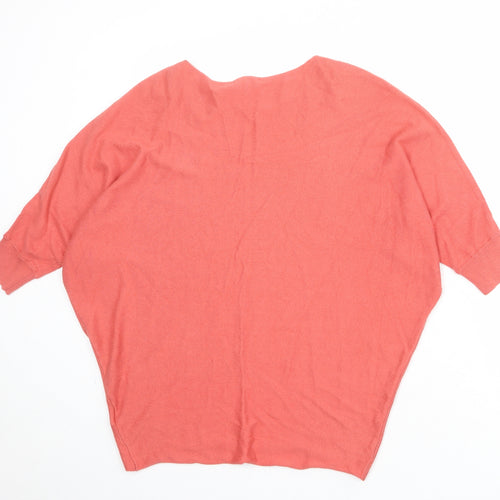 Phase Eight Womens Pink Round Neck Cotton Pullover Jumper Size XS