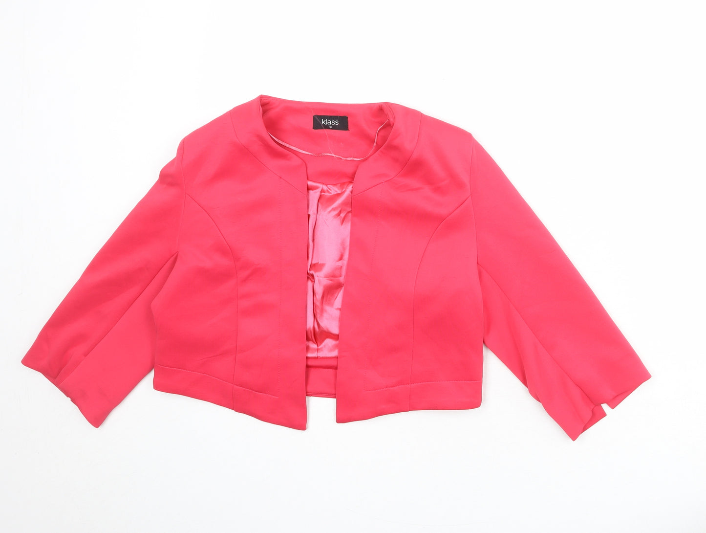 Klass Womens Pink Polyester Jacket Blazer Size 10 - Open
