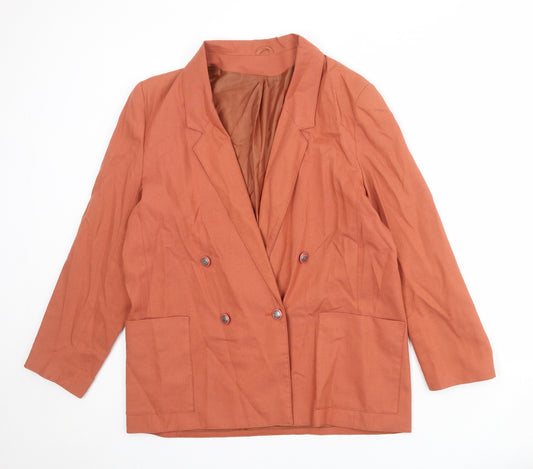 Debenhams Womens Orange Polyester Jacket Suit Jacket Size 14