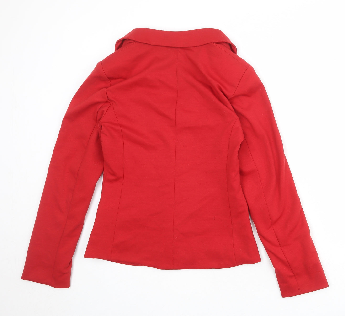 New Look Womens Red Polyester Jacket Blazer Size 12