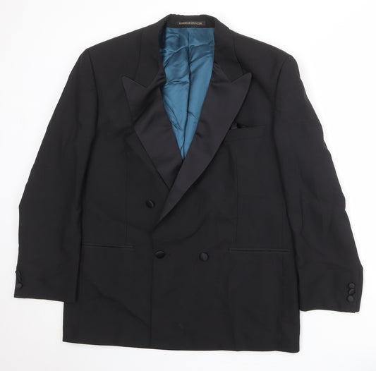 St Michael Mens Black Polyester Tuxedo Suit Jacket Size 42 Regular