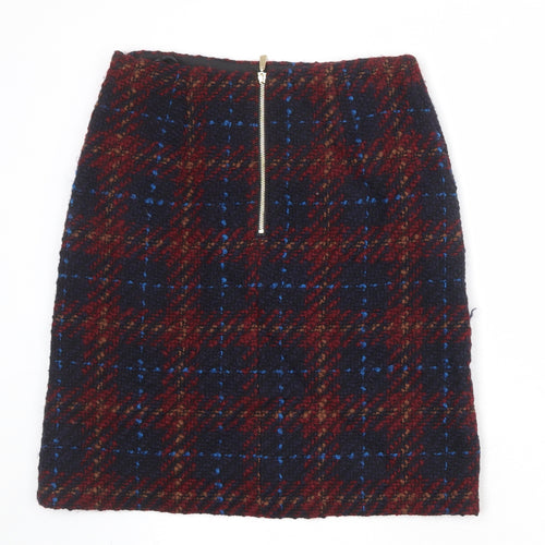 Marks and Spencer Womens Multicoloured Geometric Polyester A-Line Skirt Size 8 Zip
