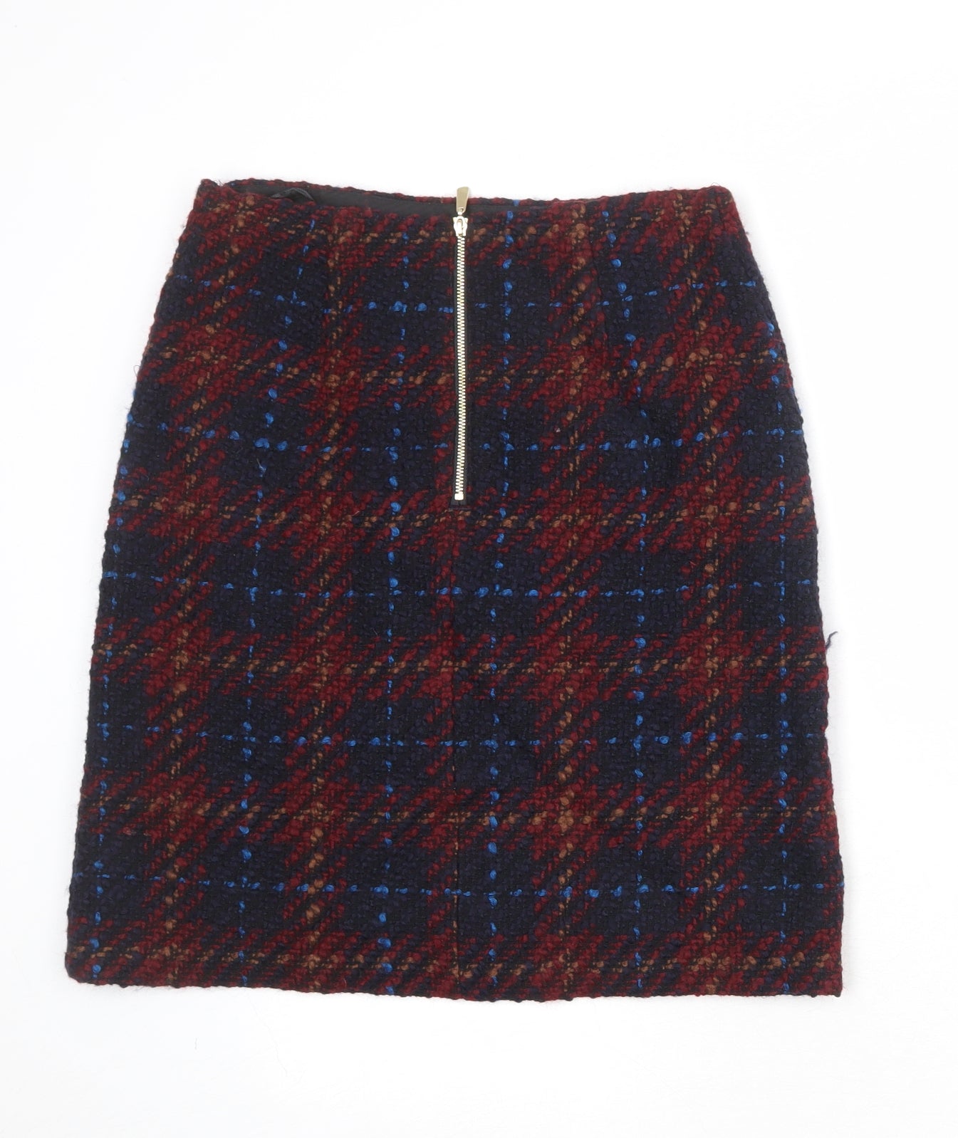 Marks and Spencer Womens Multicoloured Geometric Polyester A-Line Skirt Size 8 Zip